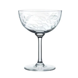 Fern crystal glass champagne saucers Tinsmiths