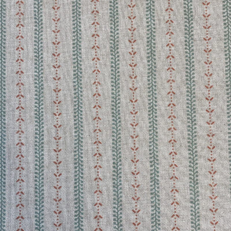 Maya Stripe Natural - Seagreen and Coral - Image 2