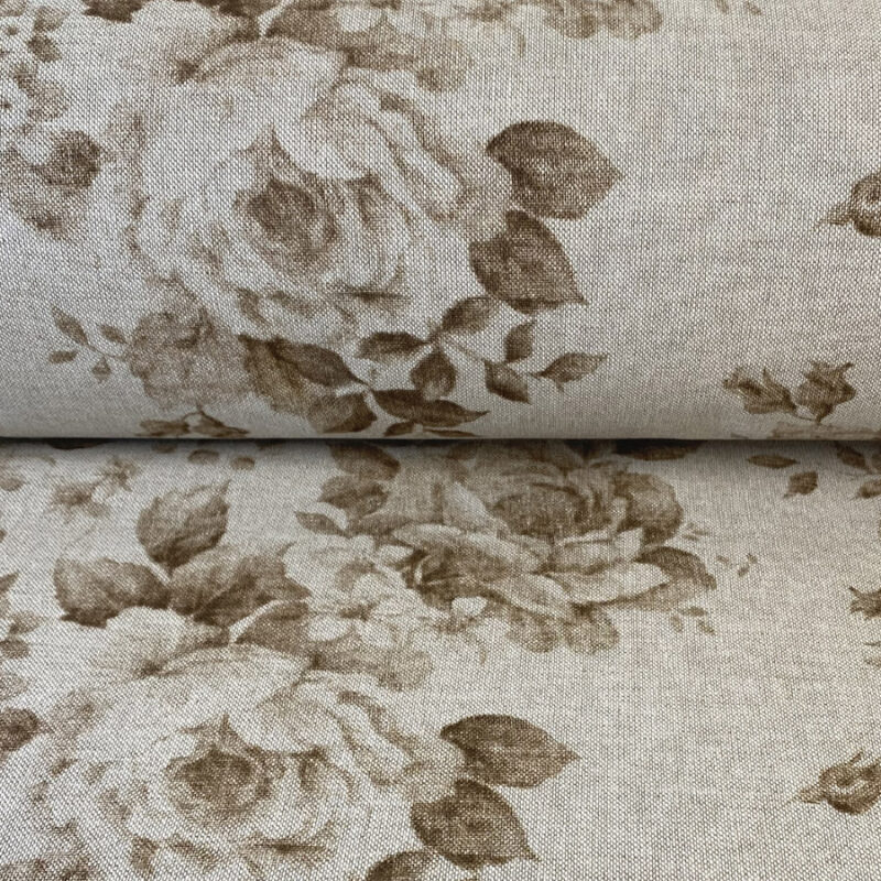 Tea Rose Fabric Sepia Brown Cloth Tinsmiths