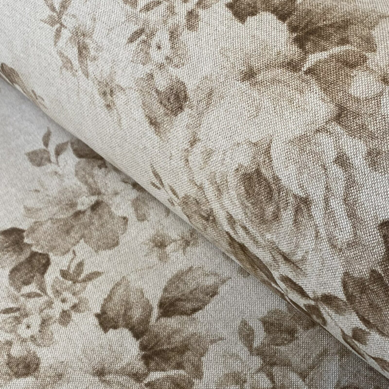 Tea Rose Fabric Sepia Brown Cloth Tinsmiths