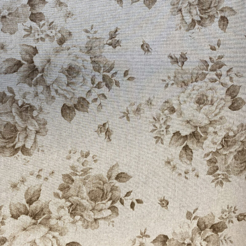 Tea Rose Fabric Sepia Brown Cloth Tinsmiths