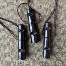 Horn Whistle on Leather Cord Tinsmiths