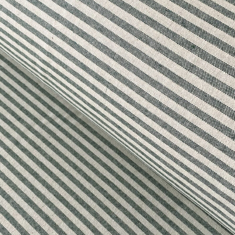 Extra Wide Coast Stripe Fabric Tinsmiths Dark Green