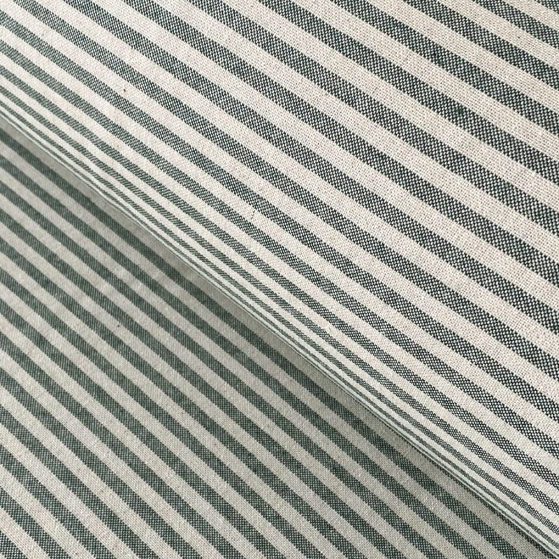 Extra Wide Coast Stripe Fabric Tinsmiths Dark Green