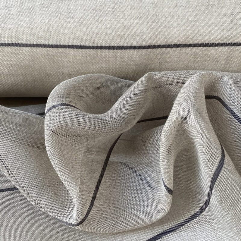 Extra Wide Sheer Stripe - Charcoal - Image 2
