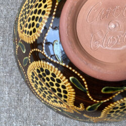 Carole Glover Ceramic Slipware pomegranate bowl dish Tinsmiths
