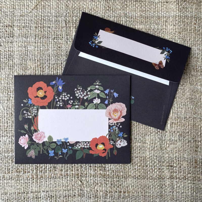 Floral Decorated Envelope set Tinsmiths