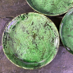Slipware baking dish, marbled pottery baking dish, patia davis dish,