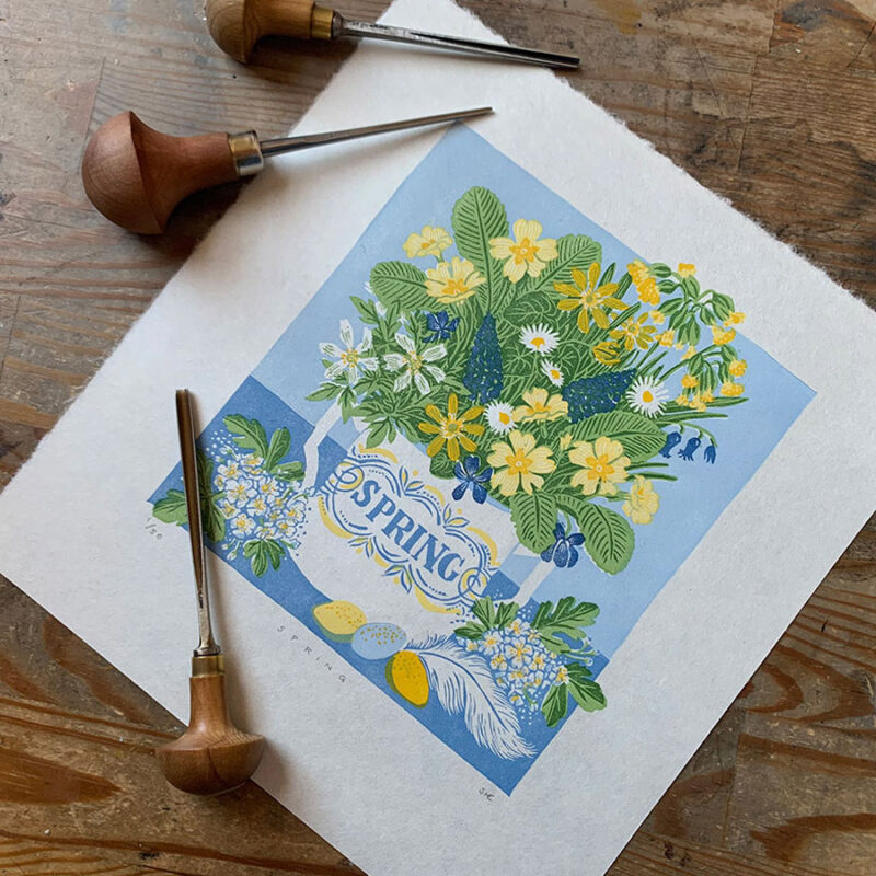 Sophie Elm Spring Print Linocut Tinsmiths