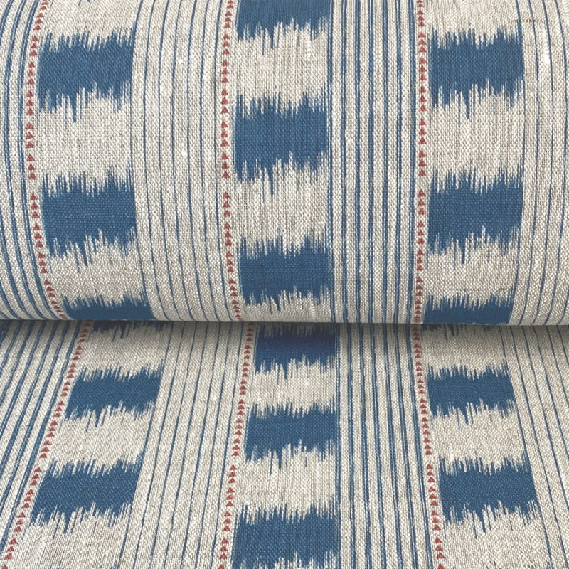 Otto Print Striped Linen fabric Tinsmiths