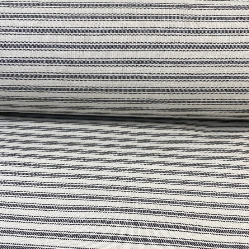 Extra Wide Hector Ticking Stripe - Black - Image 3