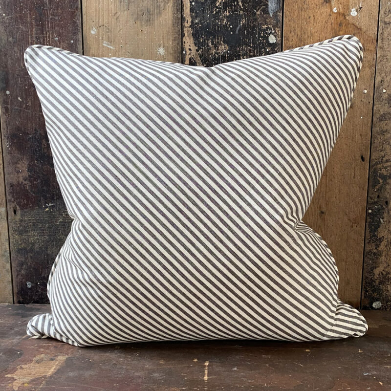 Ticking Stripe Alpha Black Cushion Tinsmiths