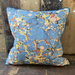 Tinsmiths Folio 1 Linen Marbled fabric Cushion Blue