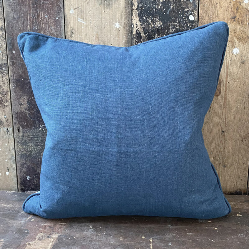 Tinsmiths Folio 1 Linen Marbled fabric Cushion Blue