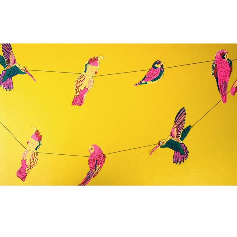 Recycled Paper Garland - Tropical Birds - Image 3