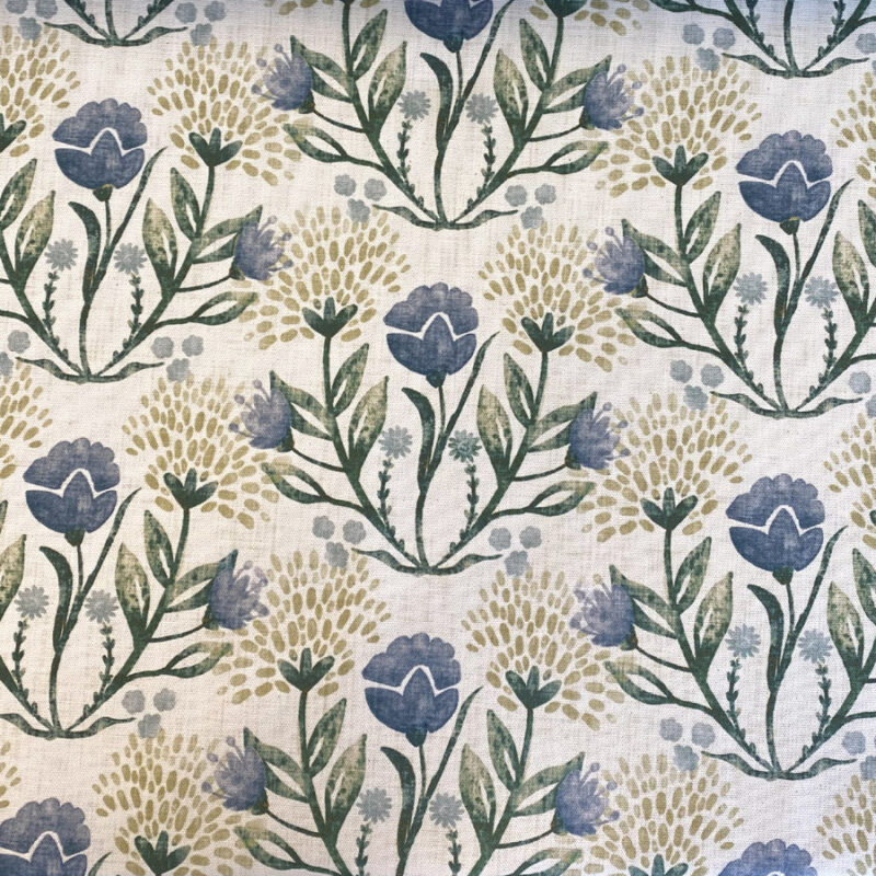 Wild Clover on Ivory - Indigo and Gold - Image 2