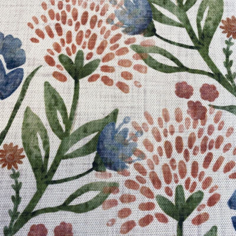 Wild Clover on Ivory - Indigo and Red - Image 4