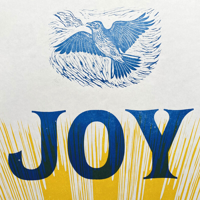 Joy Letterpress Poster by Tamsin  Abbott - Image 2