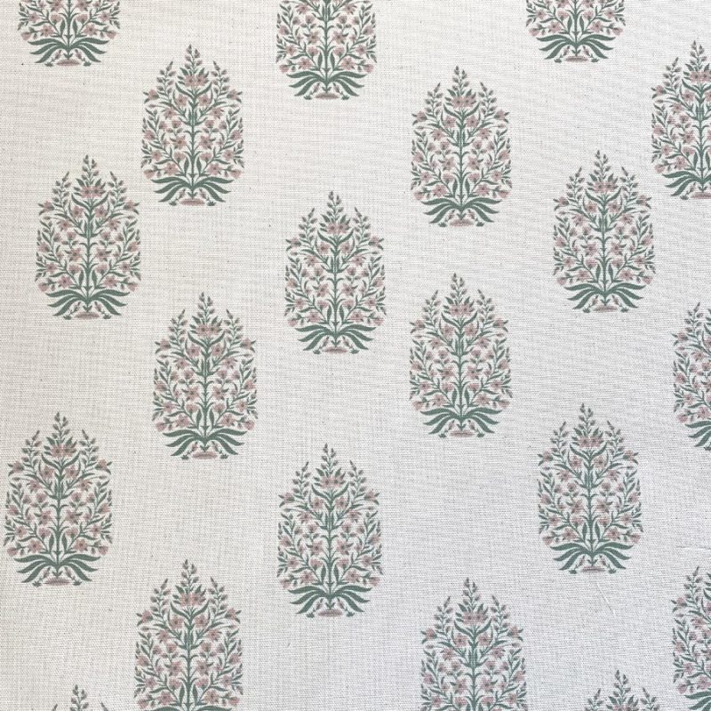Kamala on Ivory - Soft Green and Carnation Pink - Image 2