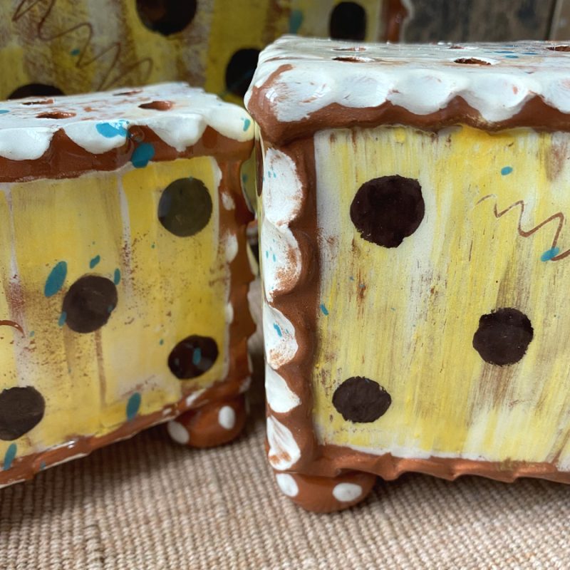Sarah Monk Ceramic Flower Brick - Yellow - Image 2