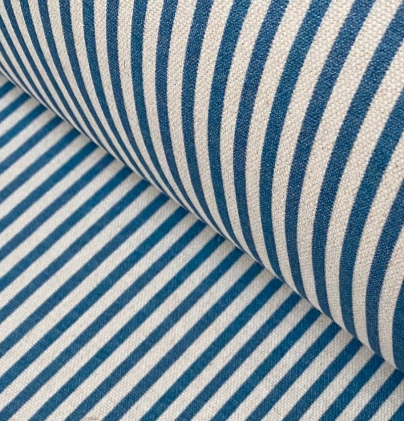Etta Stripe Blue stripe curtain fabric