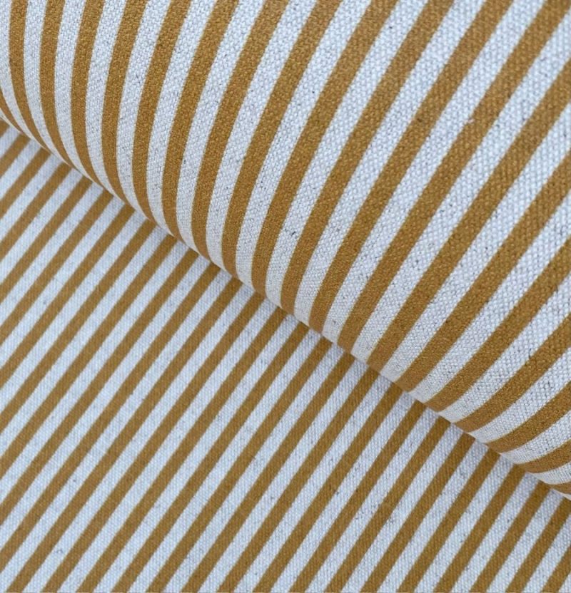Etta Stripe curtain fabric Ochre Streip